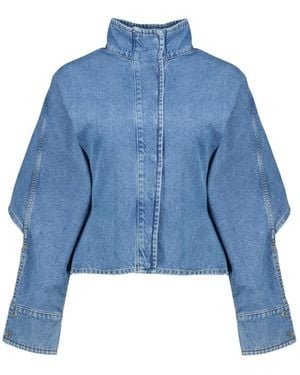 Marine Serre Denim Jackets - Blue