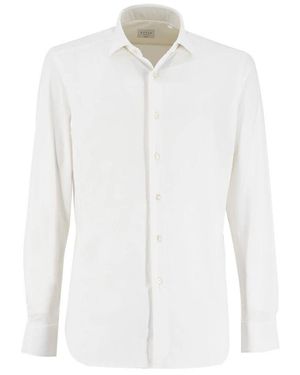 Xacus Elegantes hemd mit französischem kragen und perlmuttknöpfen - Weiß