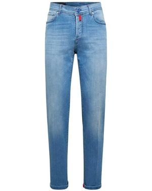 Kiton Slim fit indigo baumwolljeans - Blau