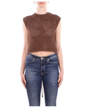 Alpha Studio Truien & Vesten ,Bruin ,Rondgebreide Kleding - Blauw