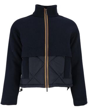 K-Way Mandie Wol Nylon Warme Jas - Blauw