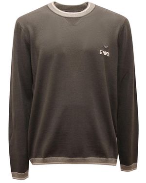 Armani Round-Neck Strickwaren - Braun