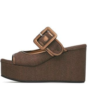 Loriblu Fabric Wedge Sandal - Braun