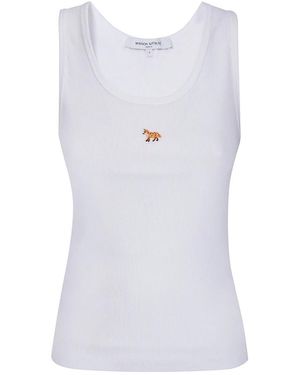 Maison Kitsuné Tops ,Wit ,Katoen Baby Fox Tanktop