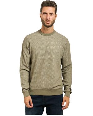 HUGO Grüner Fischgräten Pullover