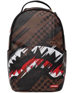 Sprayground Tassen ,Bruin ,Leer Smeared Grunge Rugzak - Zwart
