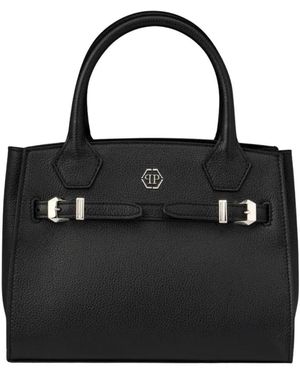 Philipp Plein Tassen ,Zwart ,Leer Dynasty Small Shopper Bag