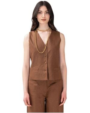 Max Mara Carnet Gilet - Bruin