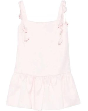 Self-Portrait Tops ,Roze ,Polyester Taffeta Frill Mini Jurk