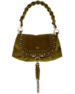 Chloé Velvet Shoulder Bag Marcie Small - Braun