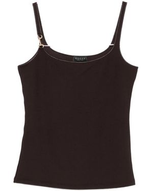Gucci Viscose Crepe Jersey Top Met Horsebit - Zwart