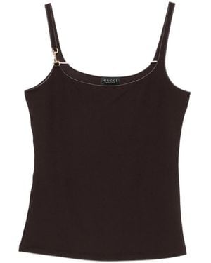 Gucci Viskose-Crepe-Jersey-Top Mit Horsebit - Schwarz