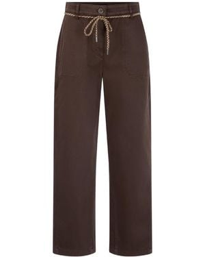 Marc Cain Straight Trousers - Marron