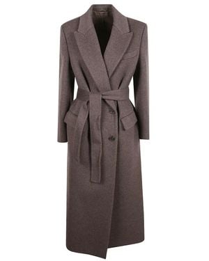 Brunello Cucinelli Belted Coats - Marrón