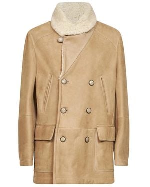 Brunello Cucinelli Double-Breasted Coats - Neutro