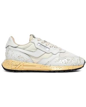 Autry Schoenen ,Grijs ,Suède Reelwind Super Vintage - Wit
