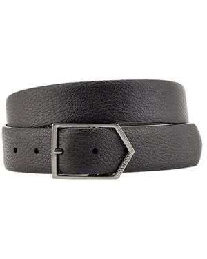 Canali Italienischer Ledergürtel, Designer-Code Ka00461 - Schwarz