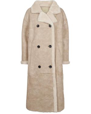 American Dreams Joa Wool Coat Long - Naturel