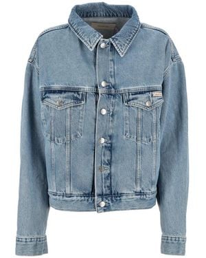 Calvin Klein Denim Boxy Jacke - Blau