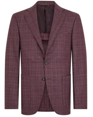 Canali Jassen ,Rood ,Wol Enkelrijig Jasje - Paars