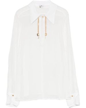 Elisabetta Franchi Blouse Met Kettingdetail - Wit