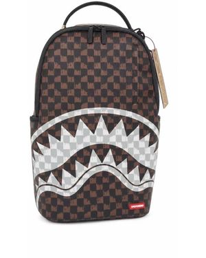 Sprayground Drip Check Shark Backpack - Braun
