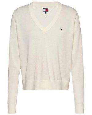 Tommy Hilfiger V-Neck Knitwear - White
