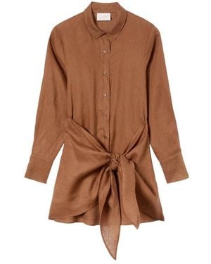 MC2 Saint Barth Kleedjes ,Bruin ,Shirt Kleedjes
