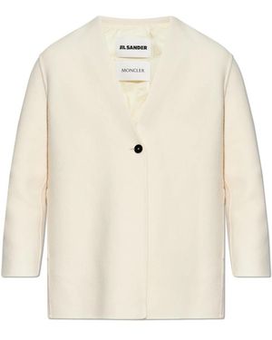 Moncler Single-Breasted Coats - Wit