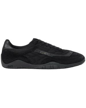 Iceberg Schoenen ,Zwart ,Leer Sneakers