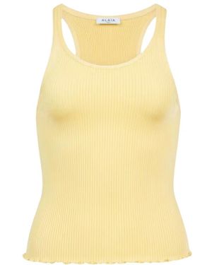 Alaïa Mouwloze Top - Geel