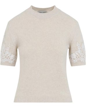 Alberta Ferretti Round-Neck Knitwear - Blanco
