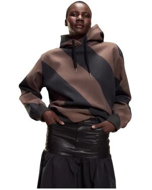 Cynthia Rowley Gestreifter Kapuzenpullover - Schwarz