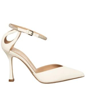 Ninalilou Schoenen ,Wit ,Leer Sandalo Slingback Gioiello - Metallic