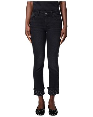 Liu Jo Bestickte Manschetten Jeans - Blau