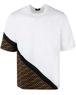Fendi Tops ,Wit ,Katoen T-Shirts En Polo's