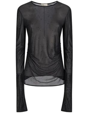 Blumarine Glanzende Jersey Blouse - Zwart