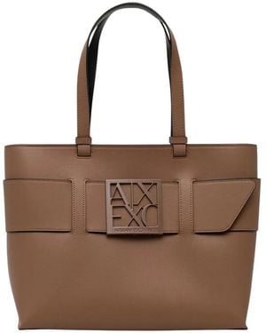 ARMANI EXCHANGE Tassen ,Leer Shopper Tote - Bruin