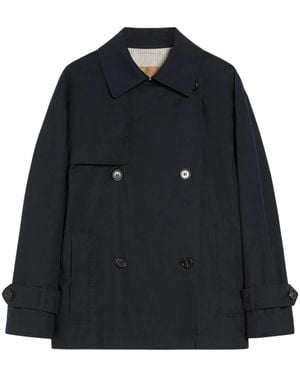 Max Mara Korte Waterdichte Gabardine Trenchcoat - Zwart