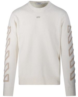 Off-White c/o Virgil Abloh Round-Neck Knitwear - Blanco