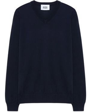 Alpha Studio V-Neck Knitwear - Azul