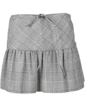 Alessandra Rich Elegante Wollen Gonna Rok - Grijs