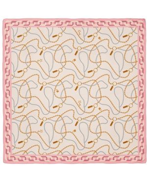Le Parmentier Accessoires ,Roze ,Roze Zijden Ketting & Parels Sjaal - Naturel