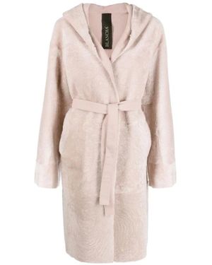 Blancha Jassen ,Roze ,Leer Omkeerbare Jas Met Riem