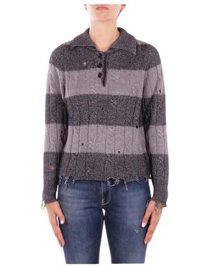 SOLOTRE Truien & Vesten ,Veelkleurig ,Wol Maglia Chiusura Con Bottoni - Blauw