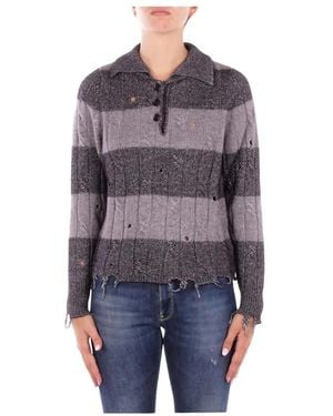 SOLOTRE Truien & Vesten ,Veelkleurig ,Wol Maglia Chiusura Con Bottoni - Blauw