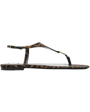 Saint Laurent Flat Sandals - Brown
