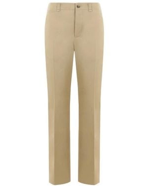 Saint Laurent Straight Trousers - Natural