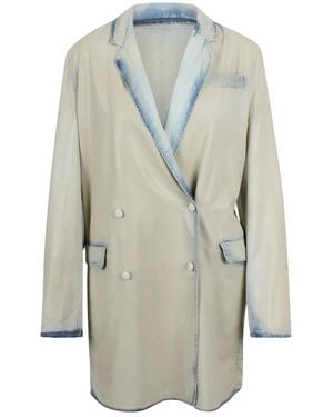 DIESEL Double-Breasted Coats - Blue