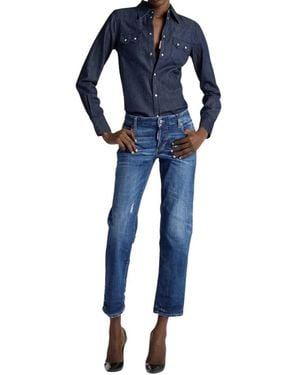 DSquared² Cropped Jeans - Bleu